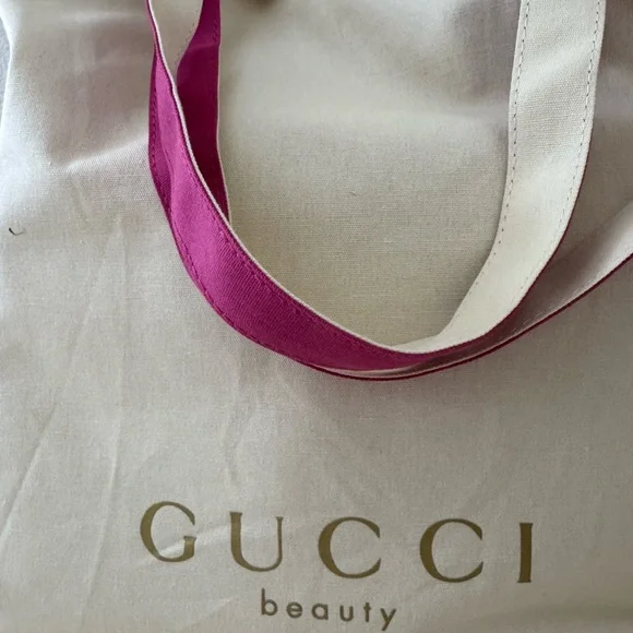 GUCCI Reversible Fuchsia and Cream Canvas Tote Bag - Picture 6 of 7